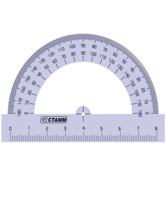 Транспортир 8см 180* прозрачный тонир.