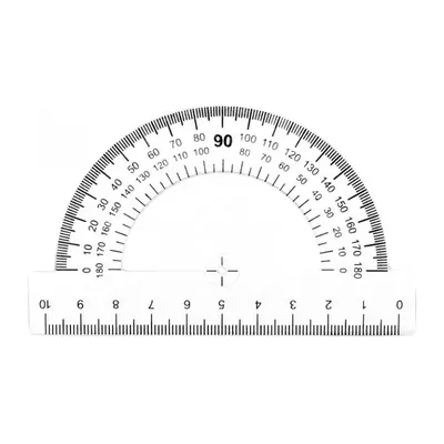 Транспортир 10 см, 180градусов, прозрачный - купить с доставкой по выгодным  ценам в интернет-магазине OZON (993462222)