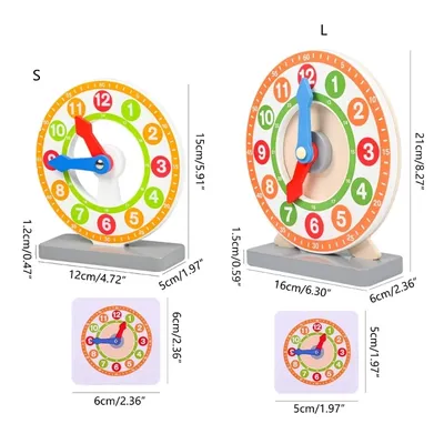 Деревянные обучающие часы Образовательный циферблат для детей начальной  школы Нетоксичные цветные печатные обучающие часы | AliExpress