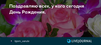 Поздравляем всех у кого сегодня ДЕНЬ РОЖДЕНИЯ! - ПРИВЕТСТВИЯ и ПОЖЕЛАНИЯ,  открытки на каждый день., №2342996588 | Фотострана – cайт знакомств,  развлечений и игр