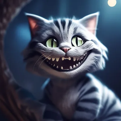 Улыбка Чеширского кота на темном …» — создано в Шедевруме