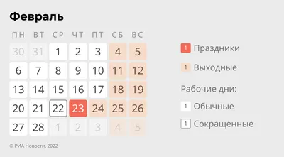 Как отдыхаем в феврале 2022: праздники и выходные в России