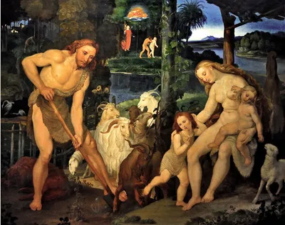 Ян Госсарт - Адам и Ева в саду, XVI: Описание произведения | Артхив