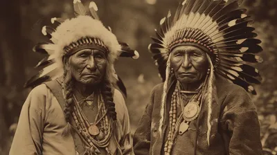 старое фото двух коренных американцев, картинка индейских вождей чероки фон  картинки и Фото для бесплатной загрузки