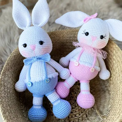 Rabbit in Amigurumi Overalls – Mini Hobievi