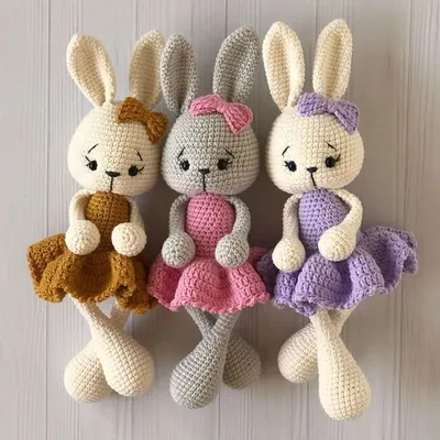 Amigurumi dolls and bunnies