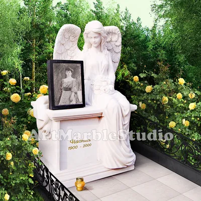 Памятники с ангелом - Дом Памяти | Купить памятник в форме ангела ПСА011 с  благоустройством по Украине
