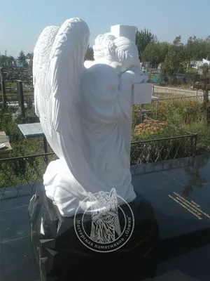 Купить детский памятник в форме сердца и резкой ангела ДТ-9 в Москве  недорого