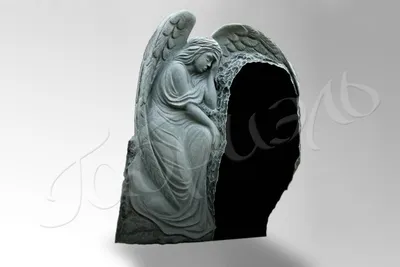 Эксклюзивный памятник на могилу со статуей ангела купить недорого в  мастерской