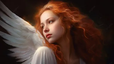 ангел с белыми крыльями и рыжими волосами, аватарки ангелов фон картинки и  Фото для бесплатной загрузки