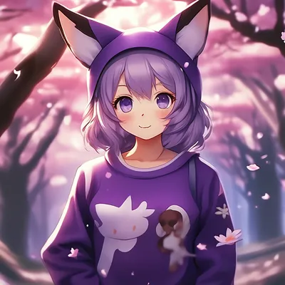 🦊💜PeopleFox💜🦊 аниме девочка в …» — создано в Шедевруме