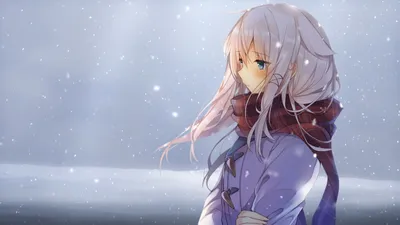 Картинки аниме девушек зимой фото