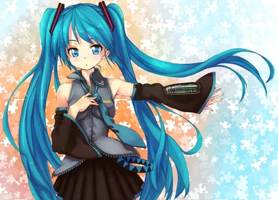 Cute hatsune miku anime style