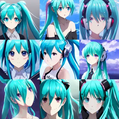 cute anime hatsune miku hatsunemiku vocaloid dark - | Stable Diffusion |  OpenArt