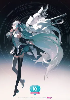 Anime Style Drawing of Hatsune Miku · Creative Fabrica