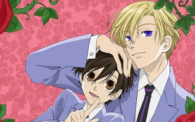 Обои на рабочий стол Хост-клуб Оранской школы / Ouran High School Host Club  / Ouran Koukou Host Club / Клуб свиданий старшей школы Оран, Харухи  Фудзиока и Тамаки Суо / Haruhi Fujioka