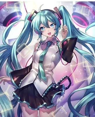 Cute hatsune miku anime style