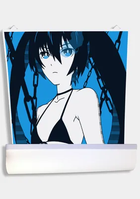 ᐉ Поп-Арт Аниме постер Let's Play Black Rock Shooter/Стрелок с чёрной скалы  Pop-art 61х40 см