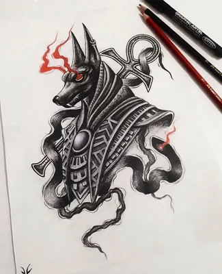 Тату эскиз анубис tattoo sketch Anubis | Тату для парня, Татуировки ног,  Современные татуировки