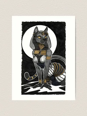 Bastet, the goddess of home and fertility with a kitten