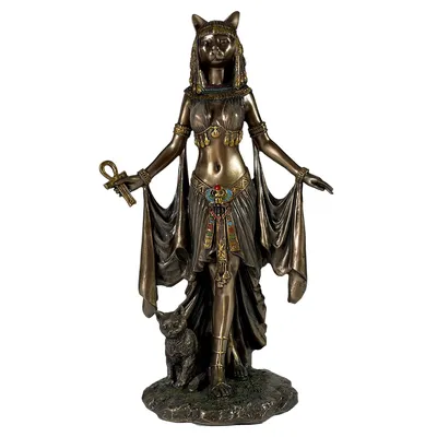 Statue of Goddess Bastet Cat 2 Color Black White Heavy Made in Egypt - Etsy