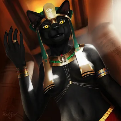 Egyptian Gods Anubis and Bastet Digital Art by Nikolay Todorov - Pixels