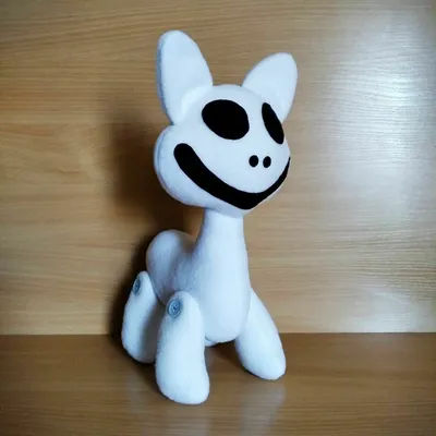 Мягкая игрушка Trevor Henderson - White Cartoon Cat (35 см) [Handmade]  Тревор Хендерсон - Белый мультяшный кот Купить в магазине G4SKY.ru