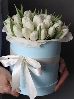 Купить букет из белых тюльпанов с бесплатной доставкой по Химки, Куркино,  Москве