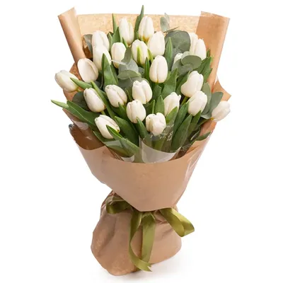 Купить белые тюльпаны в Москве с доставкой на дом, La Bouquet
