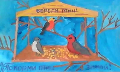 Рисунок Берегите птиц. Кормите птиц зимой №256881 - «ЭКОЛОГИЯ и МЫ»  (18.11.2021 - 20:23)