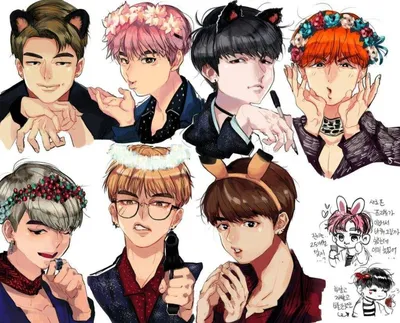 nappi⁷🧈 ⟭⟬ (BTS FA) on Twitter | Bts chibi, Bts fanart, Chibi