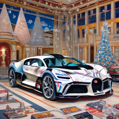 Bugatti Diva с новогодними рисунками» — создано в Шедевруме