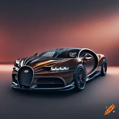 Bronze bugatti chiron pur sport on money background on Craiyon