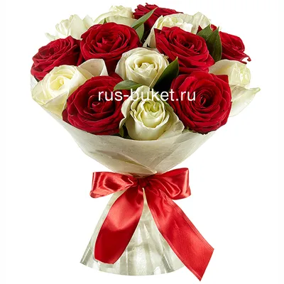 Букет из 11 белых и розовых роз Эквадор» - купить в Пскове за 3 700 руб