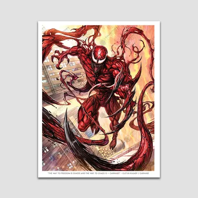 Image of marvel's carnage character on Craiyon
