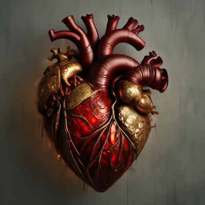 Механическое декоративное человеческое сердце из желтого и белого металла,  с шестеренками и заклепками, на черном фоне vector de Stock | Adobe Stock