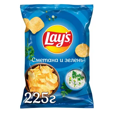 Чипсы Lay's Сметана-Зелень, 225г - купить с доставкой в Москве в Перекрёстке