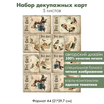 Бумага для декупажа Alizarin 20х30 см Птицы и животные 9151001  (ID#484923273), цена: 8 ₴, купить на Prom.ua