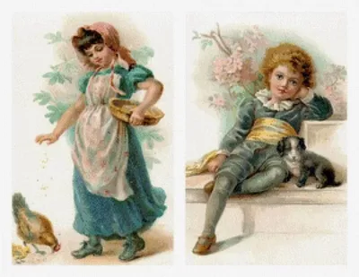 На крыльях вдохновения: Vintage children (a girl) Pictures. Девочки на  старинных иллюстрациях.