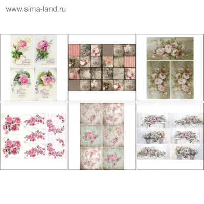 Винтажные салфетки для декупажа с цветами купить в Украине Запорожье Письмо  и розы | Завиток