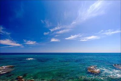 Фото для фотообоев, море и синее небо с облаками