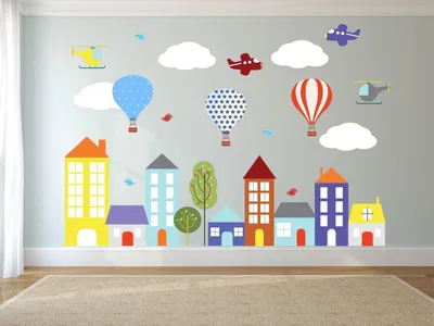 Рисунки на стене в детском саду на заказ