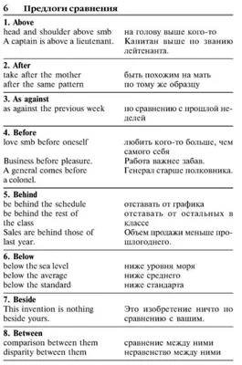 Предлоги сравнения - 100 предлогов английского языка