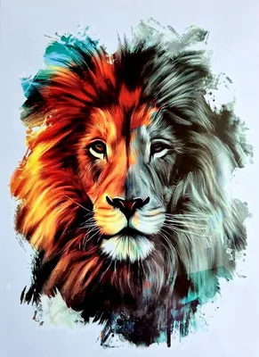 Картинка большой лев ❤ для срисовки