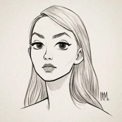 Рисунки лиц девушек карандашом для срисовки (70 картинок) ✏