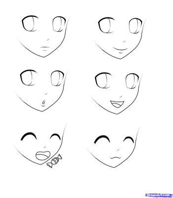 Референсы лица аниме, разные эмоции 🎨 Картинки для срисовки.