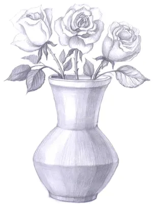 Картинки для срисовки цветы в вазе фотографии