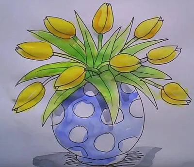 Рисунок на тему цветы в вазе (49 фото) » рисунки для срисовки на  Газ-квас.ком