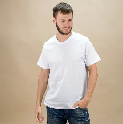 Белая мужская футболка для сублимации - Промоэксперт