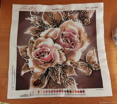 Наборы для вышивки бисером «ТА-090 -“Карамельные розы”. Схема для вышивки  бисером Тэла Артис.» - купить в интернет-магазине